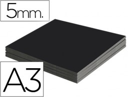 Cartón pluma Liderpapel doble cara A3 5mm. negro